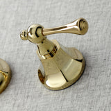 Metropolitan KS4122BL Two-Handle 3-Hole Wall Mount Bathroom Faucet, Polished Brass