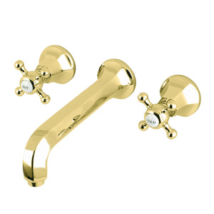 Metropolitan KS4122BX Two-Handle 3-Hole Wall Mount Bathroom Faucet, Polished Brass