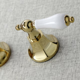 Metropolitan KS4122PL Two-Handle 3-Hole Wall Mount Bathroom Faucet, Polished Brass