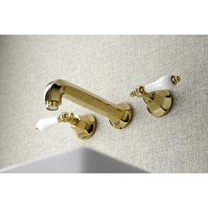 Metropolitan KS4122PL Two-Handle 3-Hole Wall Mount Bathroom Faucet, Polished Brass