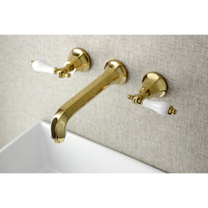 Metropolitan KS4122PL Two-Handle 3-Hole Wall Mount Bathroom Faucet, Polished Brass