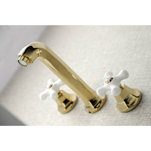 Metropolitan KS4122PX Two-Handle 3-Hole Wall Mount Bathroom Faucet, Polished Brass