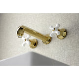 Metropolitan KS4122PX Two-Handle 3-Hole Wall Mount Bathroom Faucet, Polished Brass