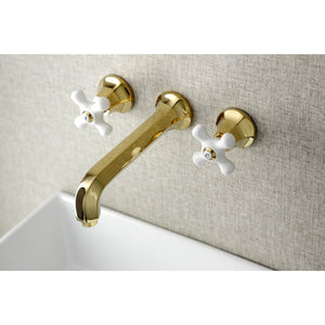 Metropolitan KS4122PX Two-Handle 3-Hole Wall Mount Bathroom Faucet, Polished Brass