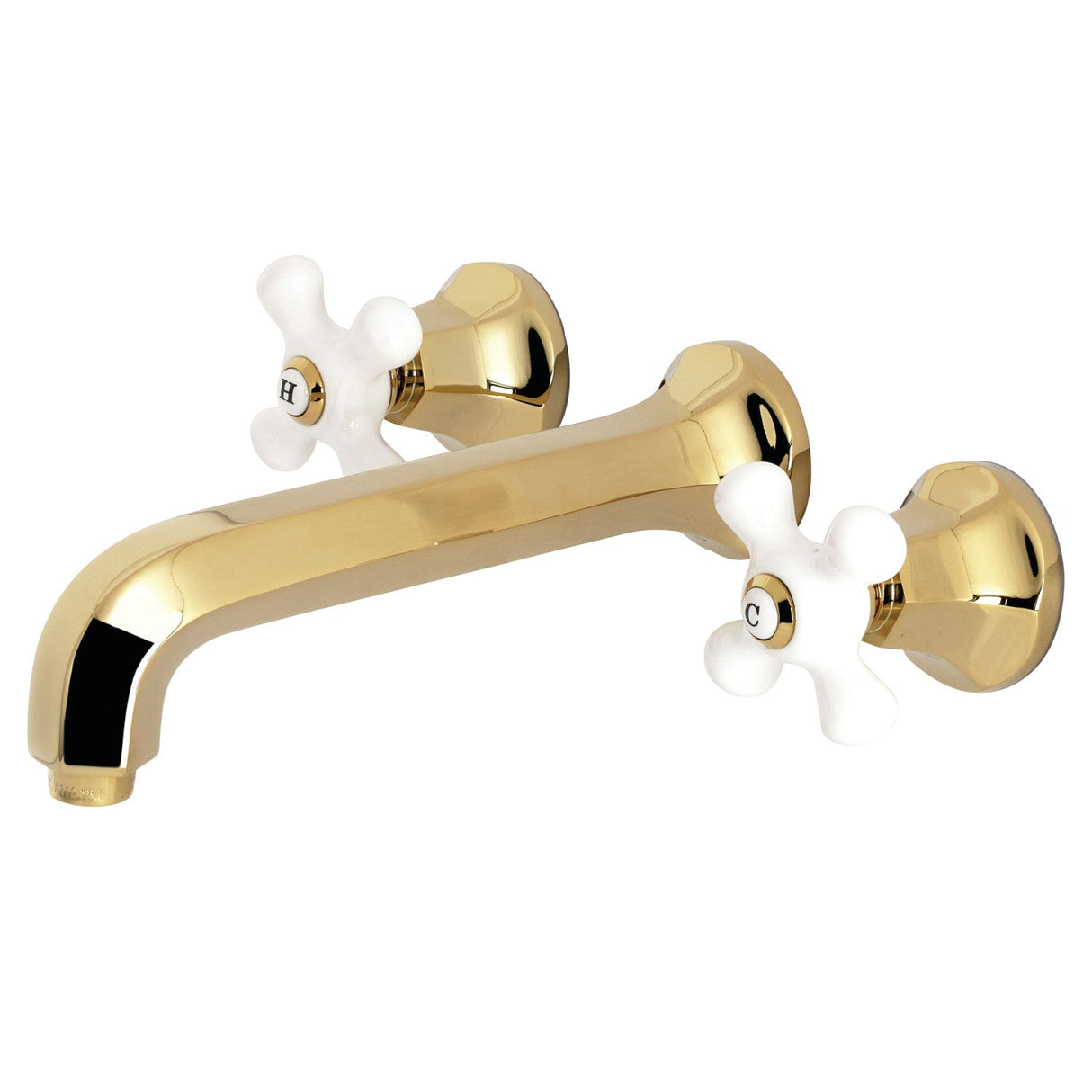 Metropolitan KS4122PX Two-Handle 3-Hole Wall Mount Bathroom Faucet, Polished Brass
