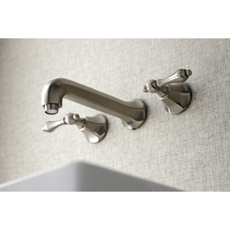 Metropolitan KS4128AL Two-Handle 3-Hole Wall Mount Bathroom Faucet, Brushed Nickel