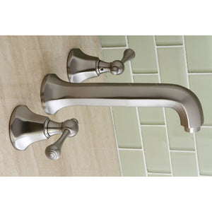 Metropolitan KS4128BL Two-Handle 3-Hole Wall Mount Bathroom Faucet, Brushed Nickel