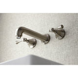 Metropolitan KS4128BL Two-Handle 3-Hole Wall Mount Bathroom Faucet, Brushed Nickel