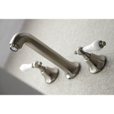Metropolitan KS4128PL Two-Handle 3-Hole Wall Mount Bathroom Faucet, Brushed Nickel