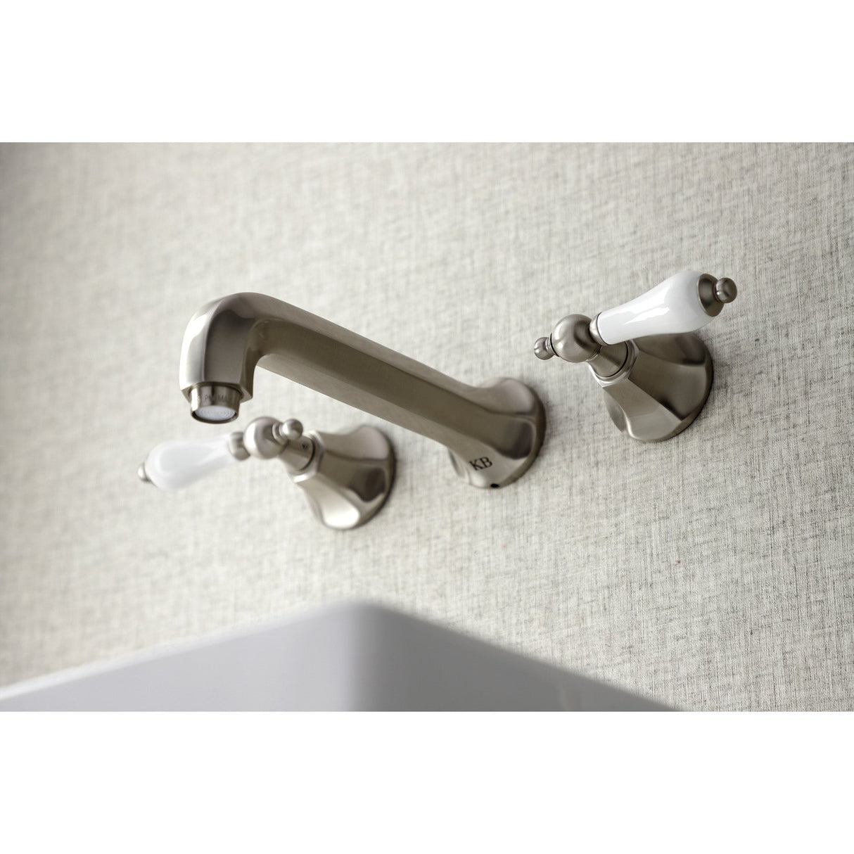 Metropolitan KS4128PL Two-Handle 3-Hole Wall Mount Bathroom Faucet, Brushed Nickel