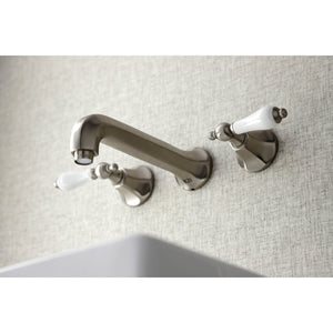 Metropolitan KS4128PL Two-Handle 3-Hole Wall Mount Bathroom Faucet, Brushed Nickel