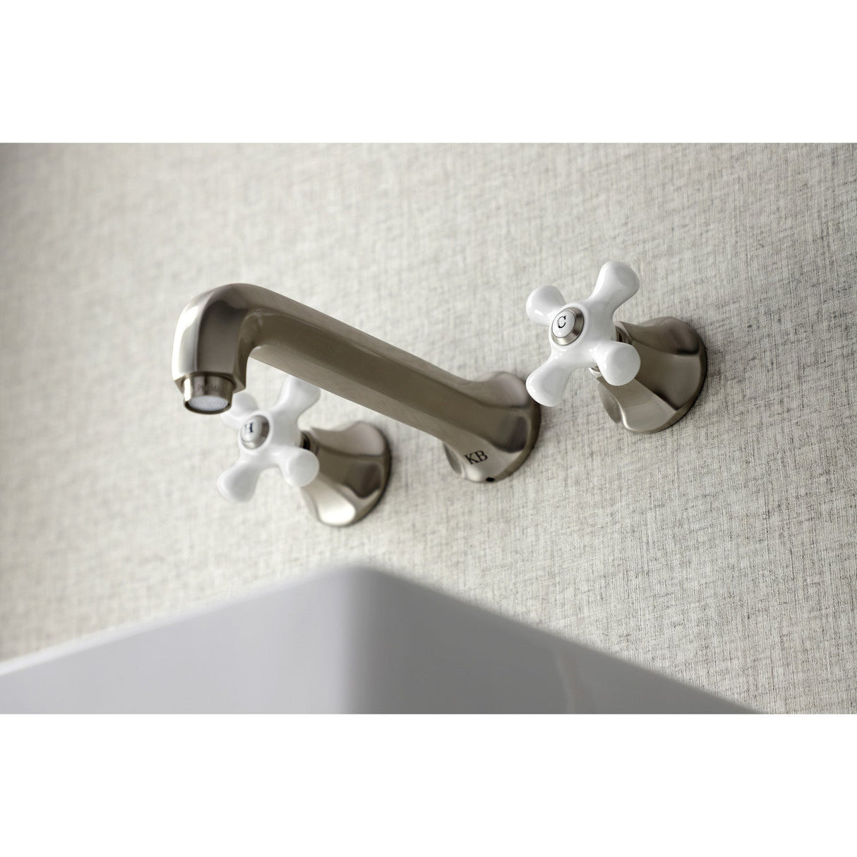 Metropolitan KS4128PX Two-Handle 3-Hole Wall Mount Bathroom Faucet, Brushed Nickel