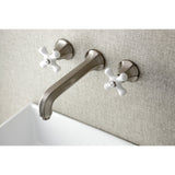 Metropolitan KS4128PX Two-Handle 3-Hole Wall Mount Bathroom Faucet, Brushed Nickel