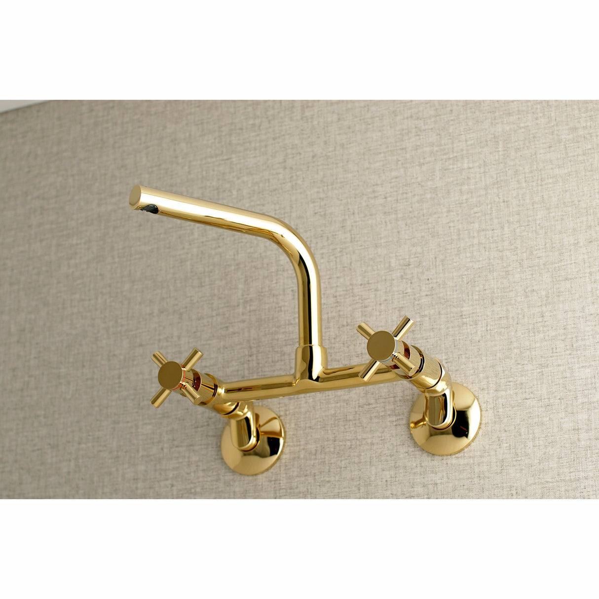 Concord KS412PB Two-Handle 2-Hole Wall Mount Kitchen Faucet, Polished Brass
