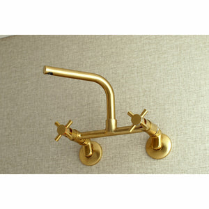 Concord KS412SB Two-Handle 2-Hole Wall Mount Kitchen Faucet, Brushed Brass