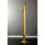 Executive KS4137QLL Single-Handle 1-Hole Freestanding Tub Faucet with Hand Shower, Brushed Brass