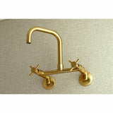 Concord KS413SB Two-Handle 2-Hole Wall Mount Kitchen Faucet, Brushed Brass