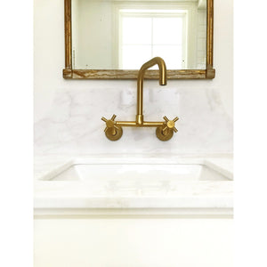 Concord KS413SB Two-Handle 2-Hole Wall Mount Kitchen Faucet, Brushed Brass