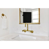 Concord KS413SB Two-Handle 2-Hole Wall Mount Kitchen Faucet, Brushed Brass