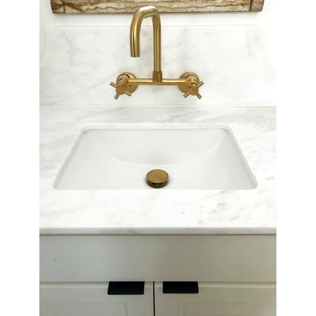 Concord KS413SB Two-Handle 2-Hole Wall Mount Kitchen Faucet, Brushed Brass
