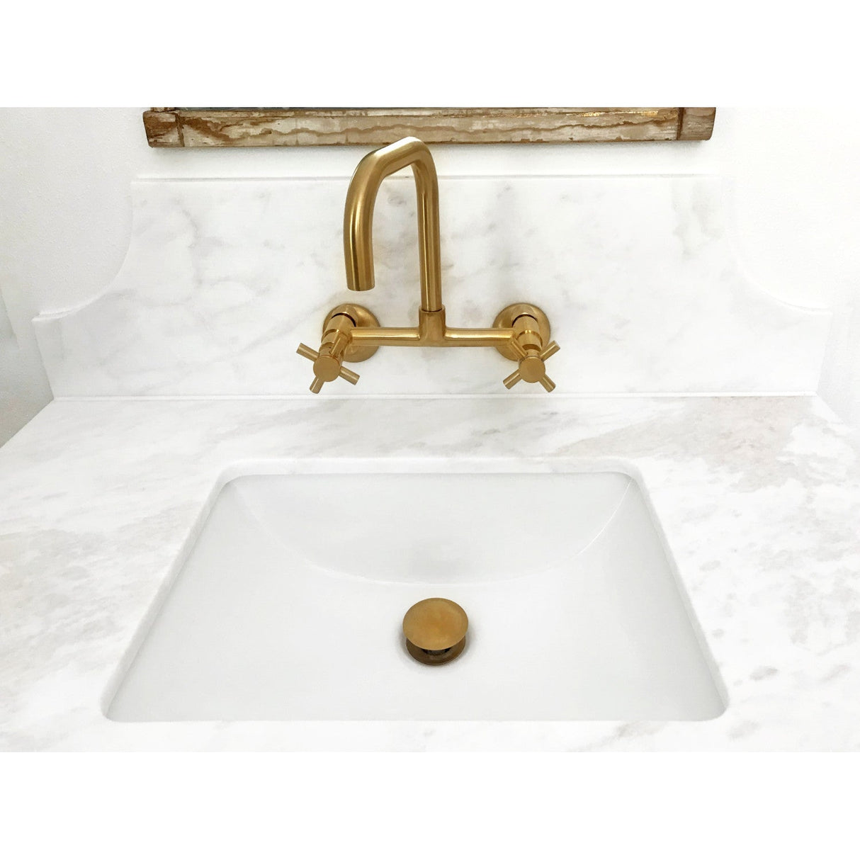 Concord KS413SB Two-Handle 2-Hole Wall Mount Kitchen Faucet, Brushed Brass