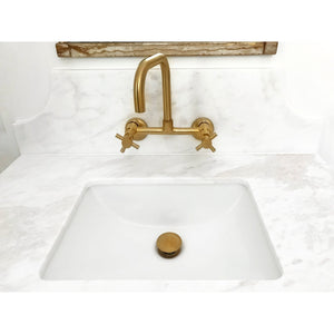 Concord KS413SB Two-Handle 2-Hole Wall Mount Kitchen Faucet, Brushed Brass