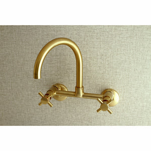 Concord KS414SB Two-Handle 2-Hole Wall Mount Kitchen Faucet, Brushed Brass