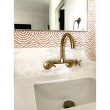 Concord KS414SB Two-Handle 2-Hole Wall Mount Kitchen Faucet, Brushed Brass
