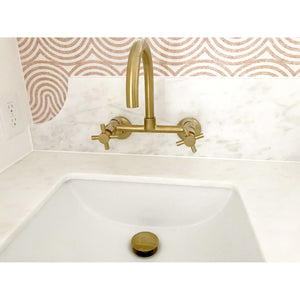 Concord KS414SB Two-Handle 2-Hole Wall Mount Kitchen Faucet, Brushed Brass