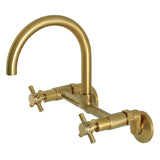 Concord KS414SB Two-Handle 2-Hole Wall Mount Kitchen Faucet, Brushed Brass