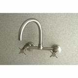 Concord KS414SN Two-Handle 2-Hole Wall Mount Kitchen Faucet, Brushed Nickel