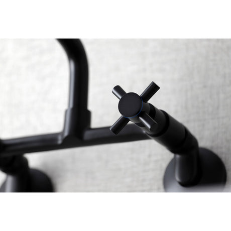 Concord KS423MB Two-Handle 2-Hole Wall Mount Kitchen Faucet, Matte Black