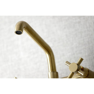 Concord KS423SB Two-Handle 2-Hole Wall Mount Kitchen Faucet, Brushed Brass