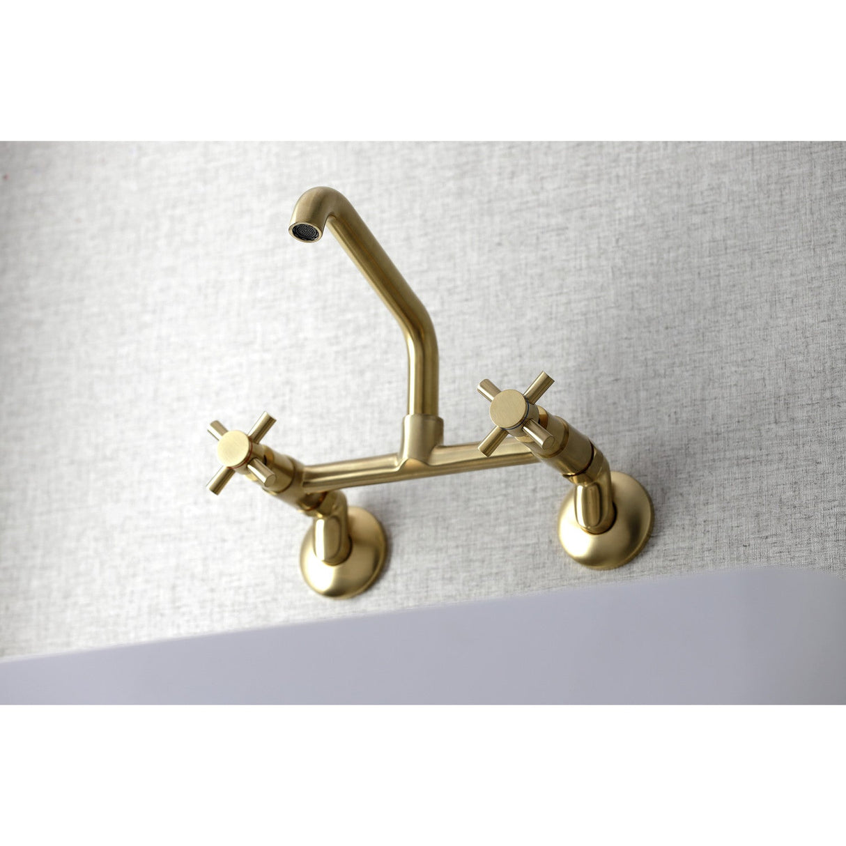 Concord KS423SB Two-Handle 2-Hole Wall Mount Kitchen Faucet, Brushed Brass