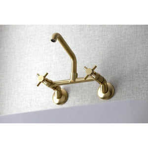 Concord KS423SB Two-Handle 2-Hole Wall Mount Kitchen Faucet, Brushed Brass