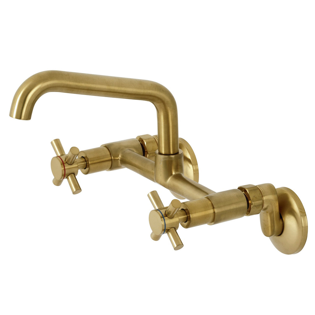 Concord KS423SB Two-Handle 2-Hole Wall Mount Kitchen Faucet, Brushed Brass