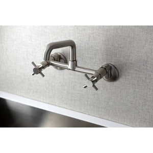 Concord KS423SN Two-Handle 2-Hole Wall Mount Kitchen Faucet, Brushed Nickel