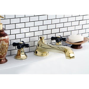 Duchess KS4302PKX Two-Handle 3-Hole Deck Mount Roman Tub Faucet, Polished Brass