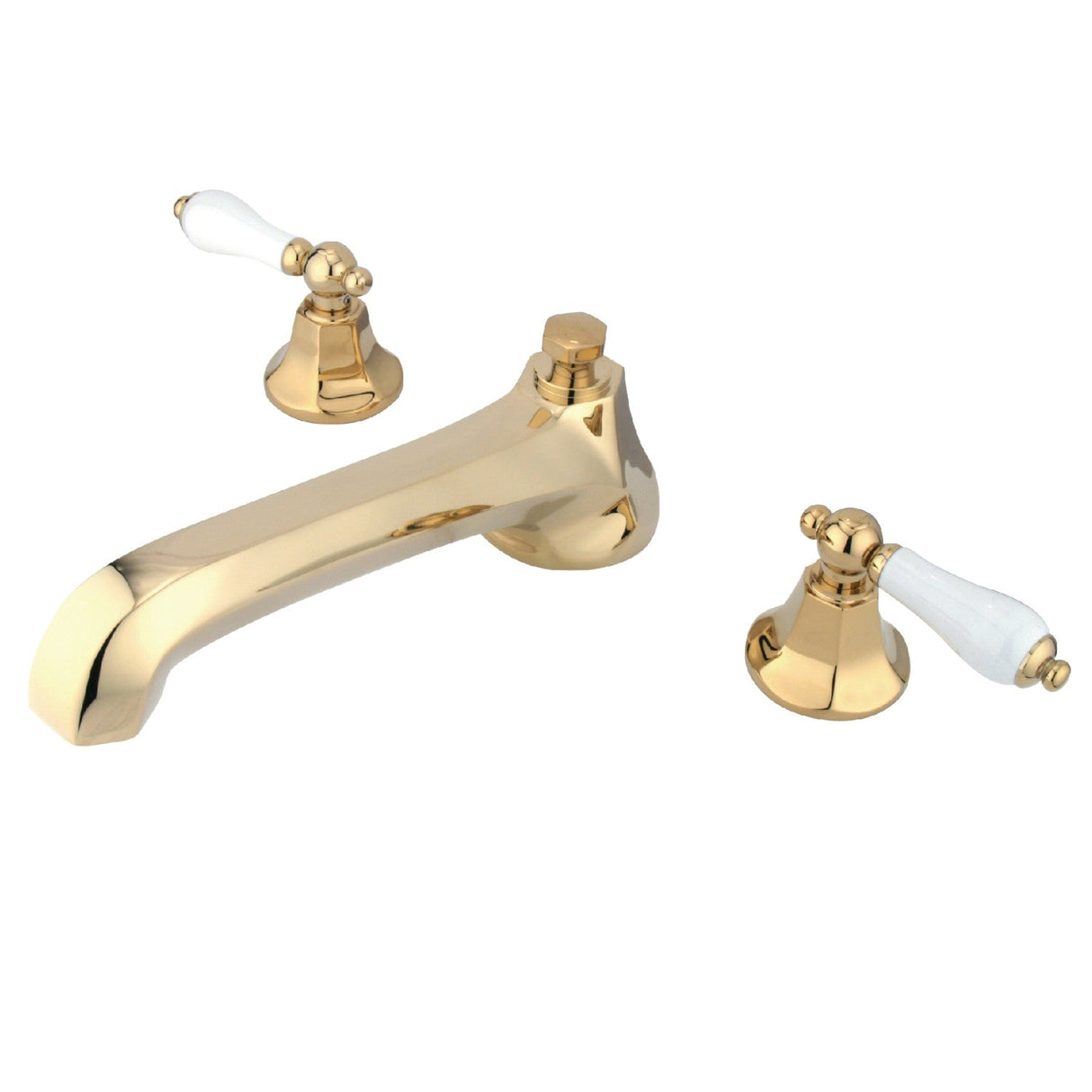 Metropolitan KS4302PL Two-Handle 3-Hole Deck Mount Roman Tub Faucet, Polished Brass
