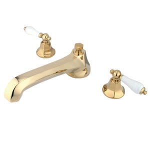 Metropolitan KS4302PL Two-Handle 3-Hole Deck Mount Roman Tub Faucet, Polished Brass