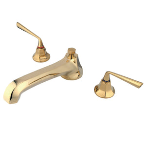 Silver Sage KS4302ZL Two-Handle 3-Hole Deck Mount Roman Tub Faucet, Polished Brass