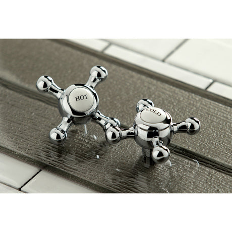 Metropolitan KS43215BX Three-Handle 5-Hole Deck Mount Roman Tub Faucet with Hand Shower, Polished Chrome