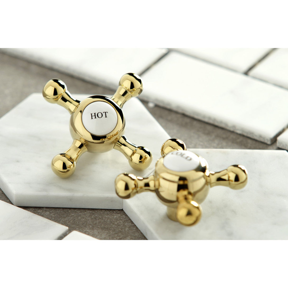 Metropolitan KS43225BX Three-Handle 5-Hole Deck Mount Roman Tub Faucet with Hand Shower, Polished Brass