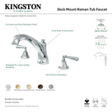 Roman KS4322HL Two-Handle 3-Hole Deck Mount Roman Tub Faucet, Polished Brass