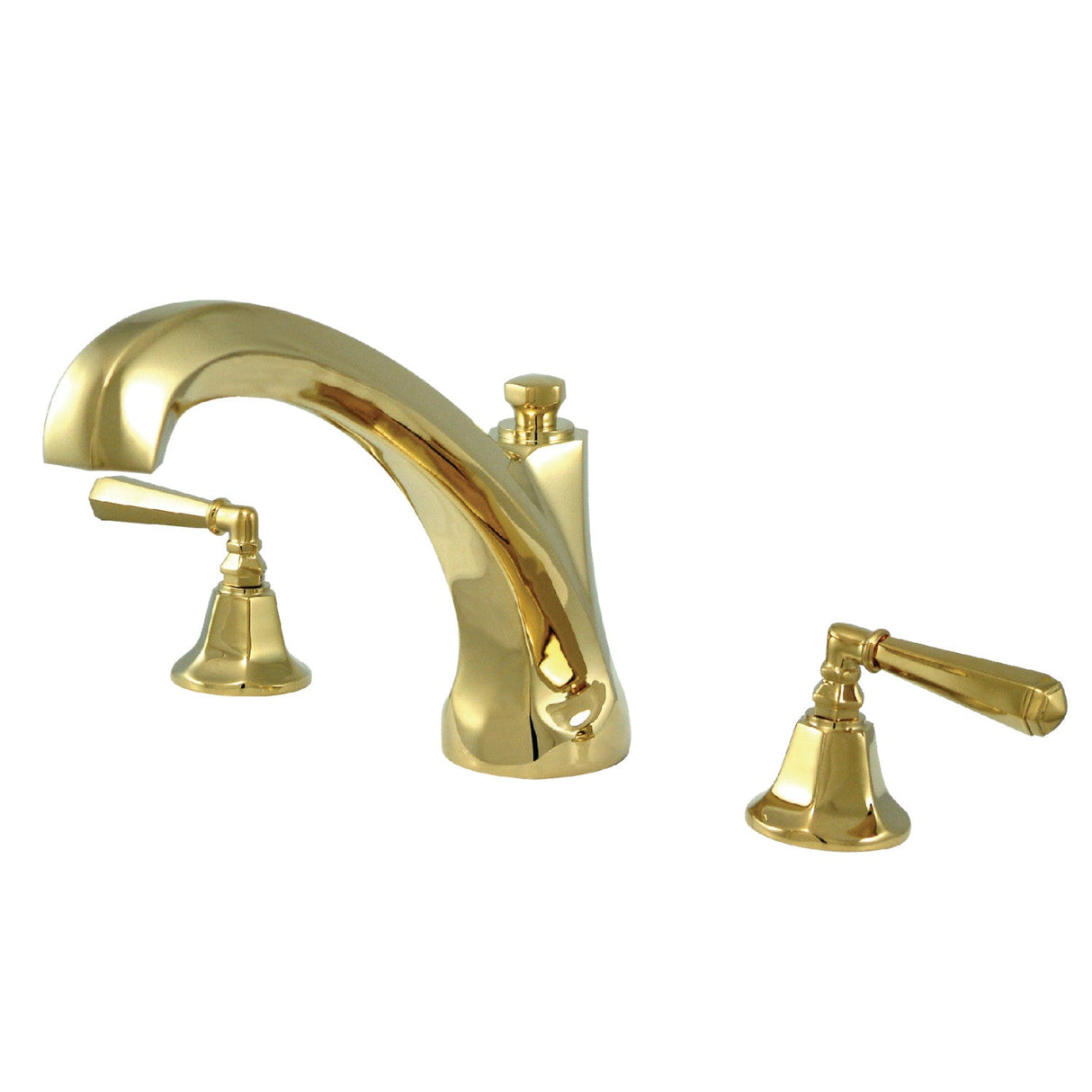 Roman KS4322HL Two-Handle 3-Hole Deck Mount Roman Tub Faucet, Polished Brass