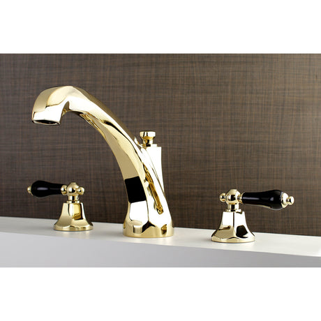 Duchess KS4322PKL Two-Handle 3-Hole Deck Mount Roman Tub Faucet, Polished Brass