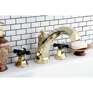 Duchess KS4322PKX Two-Handle 3-Hole Deck Mount Roman Tub Faucet, Polished Brass