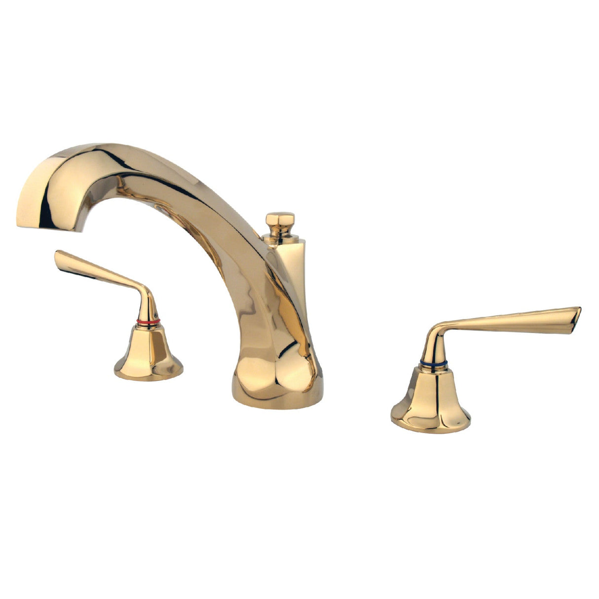 Silver Sage KS4322ZL Two-Handle 3-Hole Deck Mount Roman Tub Faucet, Polished Brass
