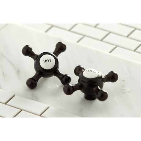 Metropolitan KS43255BX Three-Handle 5-Hole Deck Mount Roman Tub Faucet with Hand Shower, Oil Rubbed Bronze
