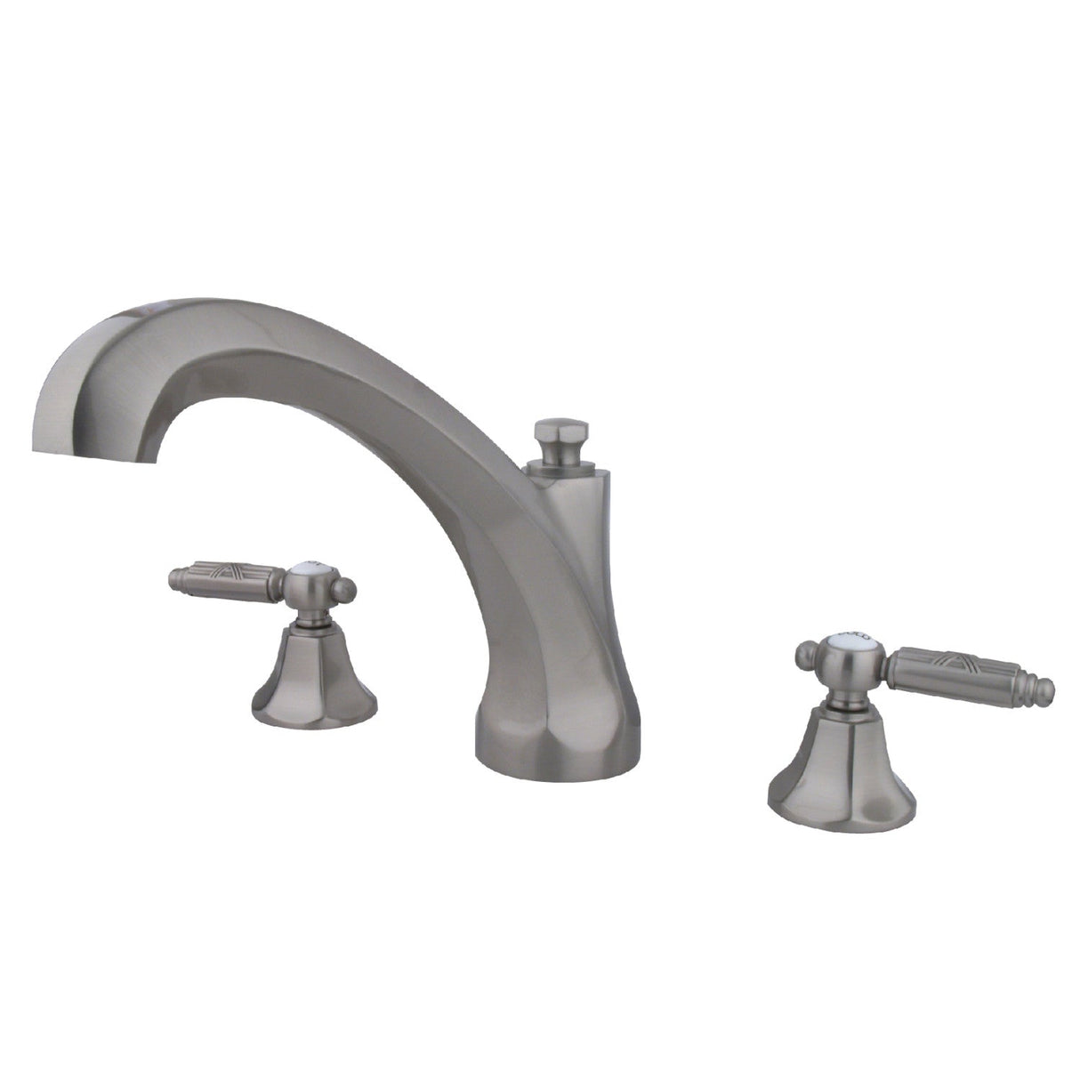 Georgian KS4328GL Two-Handle 3-Hole Deck Mount Roman Tub Faucet, Brushed Nickel